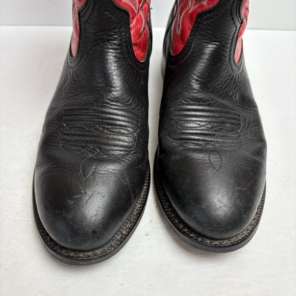 Ariat Red and Black Western Cowboy Western Boots Leather Mens size 7.5D - Picture 3 of 13